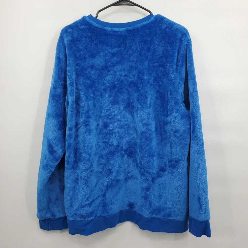 Disney Donald Duck Velvet Long Sleeve Crew Neck Sweater Top Men Size Large